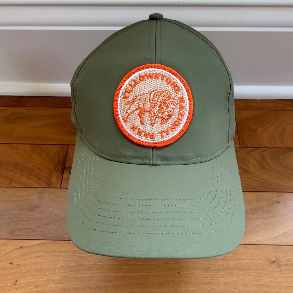 Yellowstone National Park Hat Cap Strap Back Green Patch Richardson Outdoor
